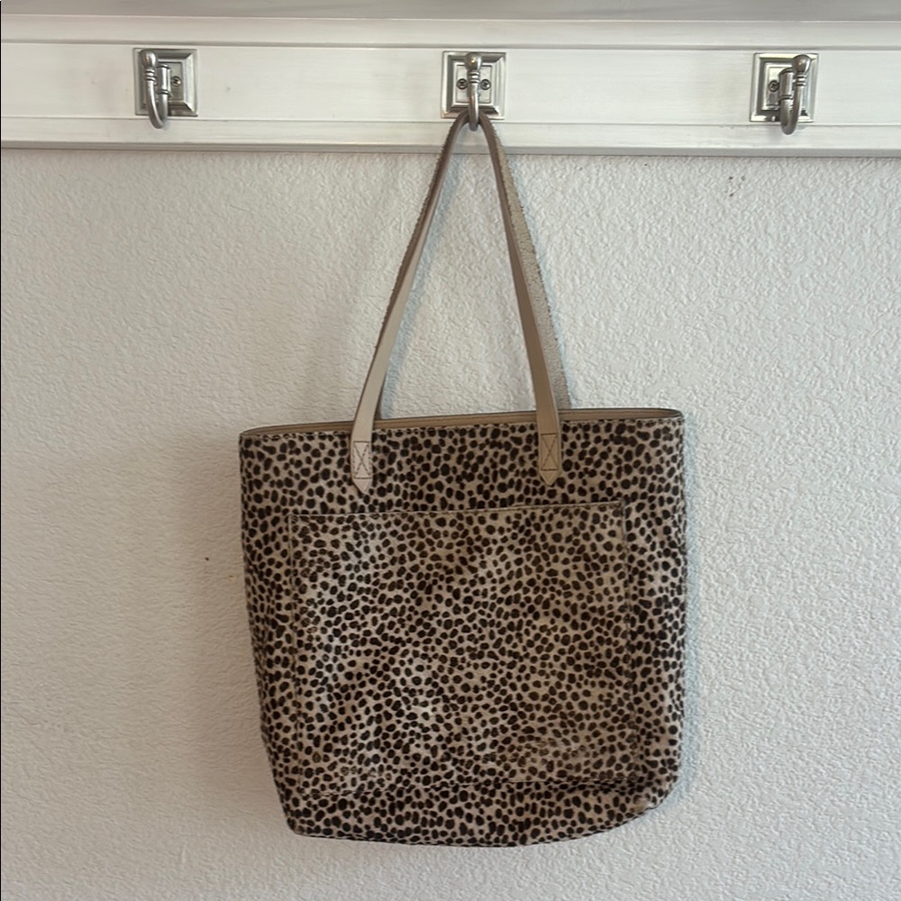 Madewell Brown and Tan Leopard Print Tote